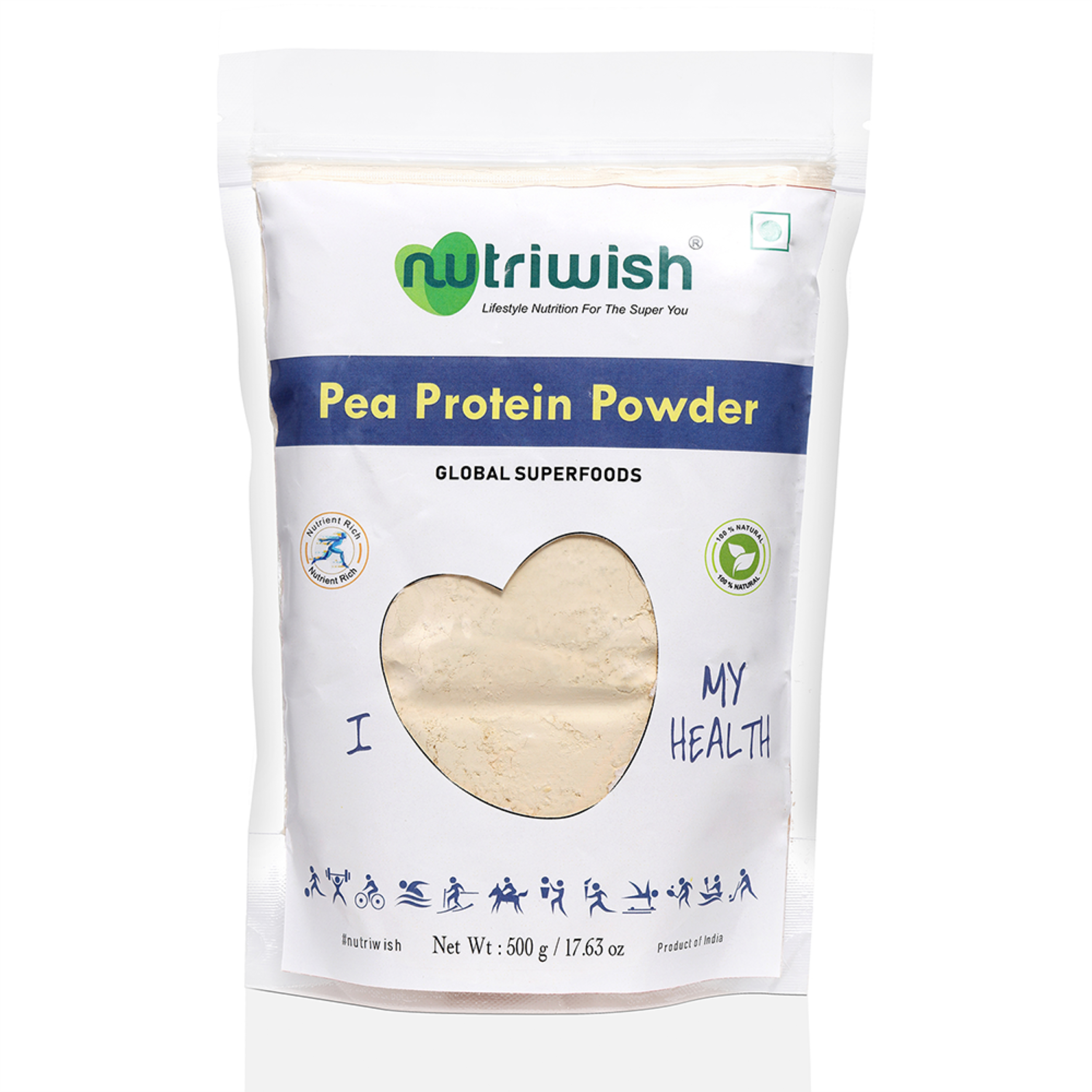 Nutriwish Pea Protein Powder, 500 g