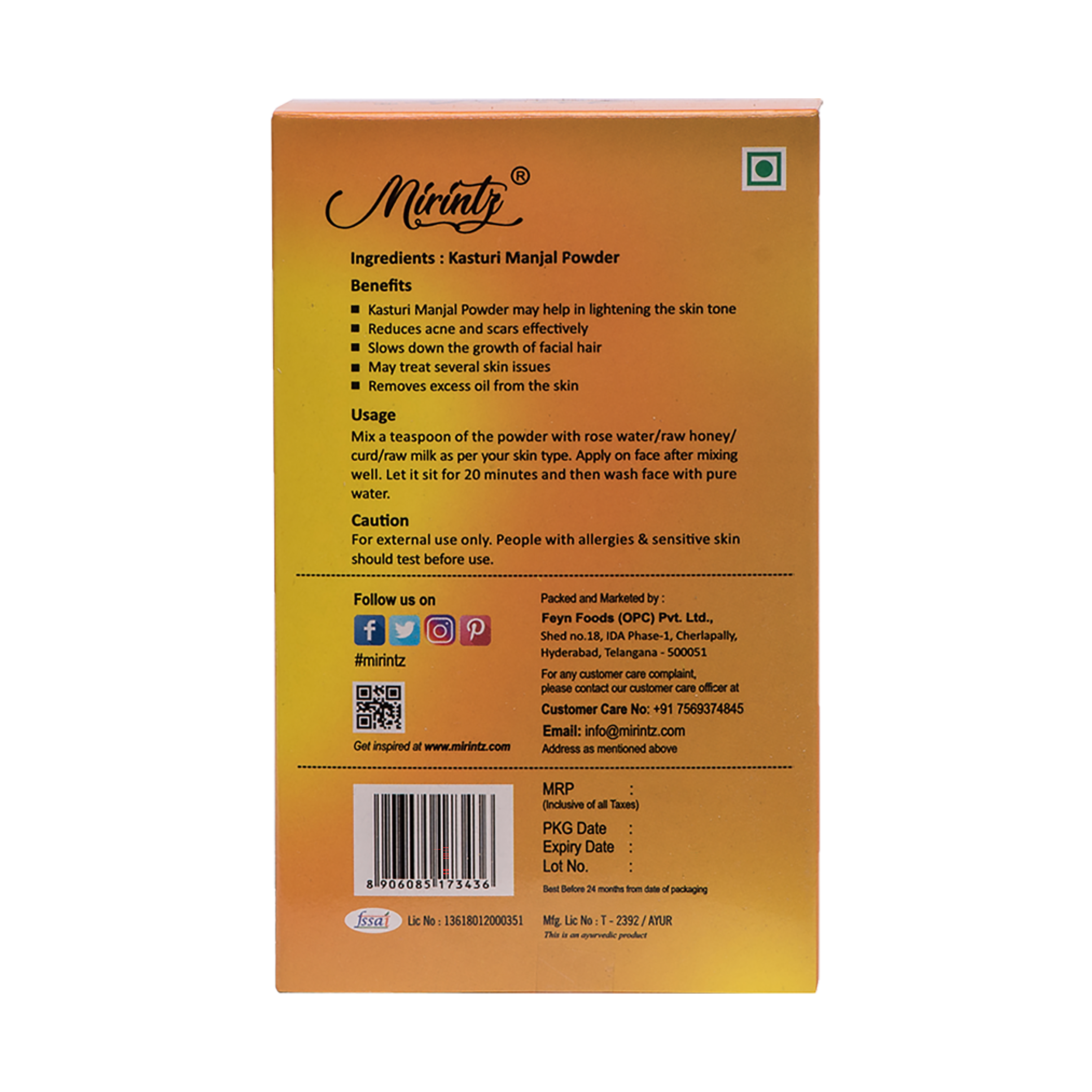 Kaolin Clay Powder 100g