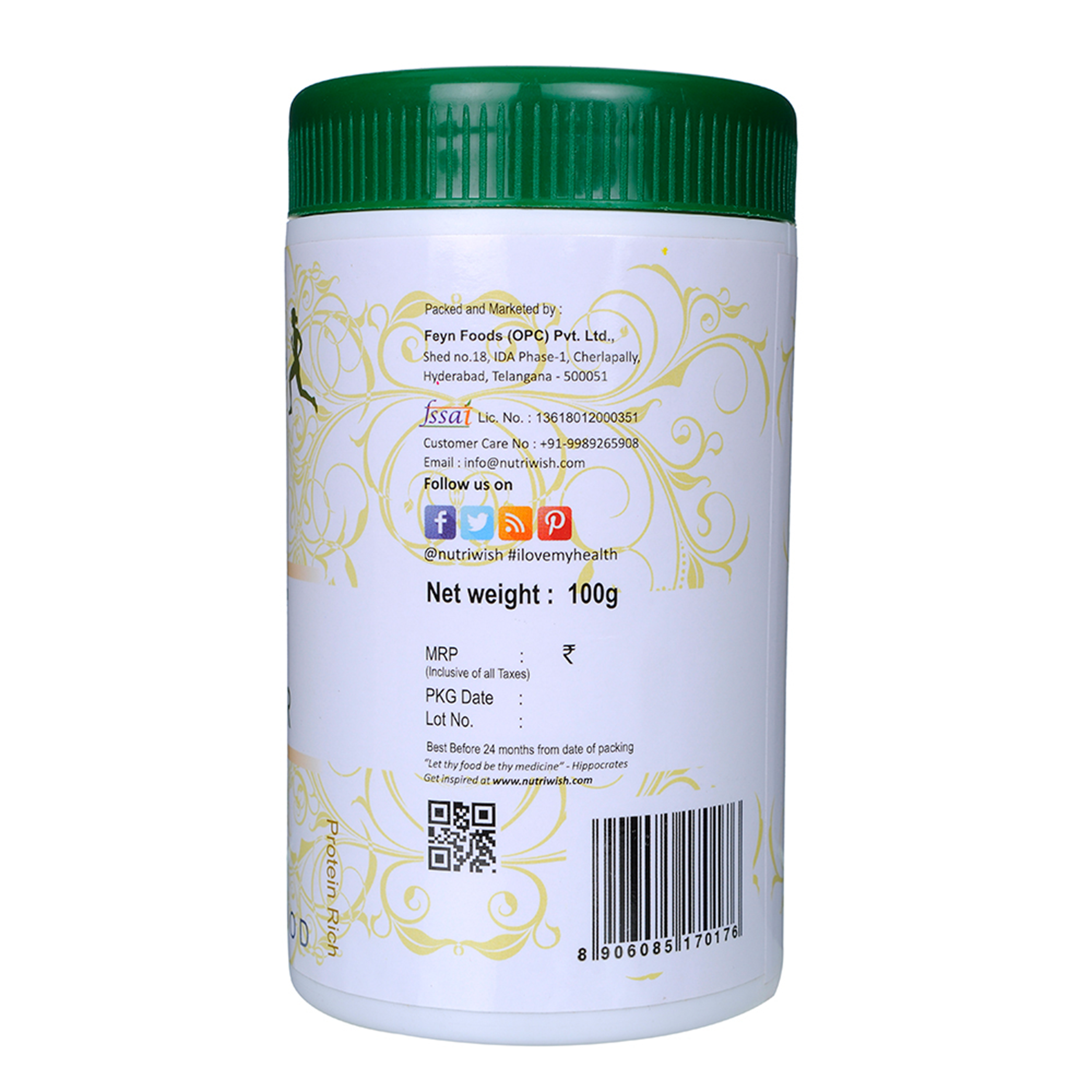 NUTRIWISH Powder - Wheat Grass, 100 gm
