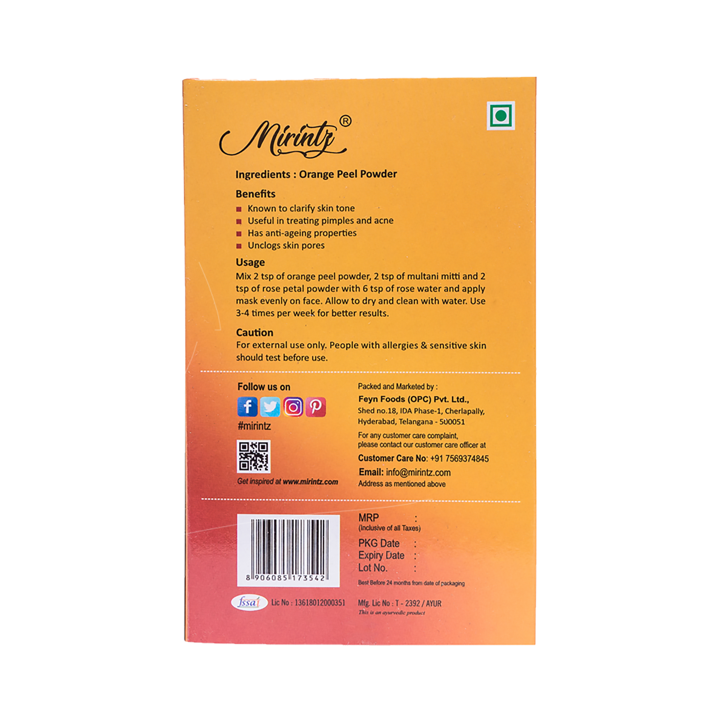   Orange Peel Powder 100g