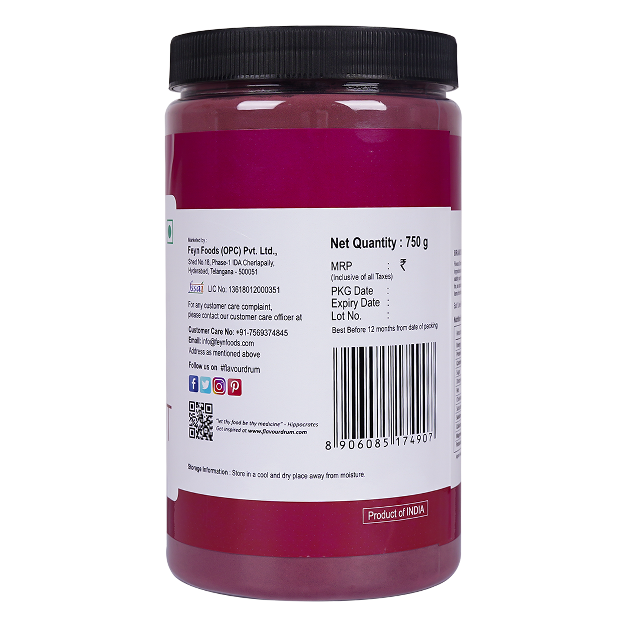 Flavour Drum Beetroot Powder, 750 g