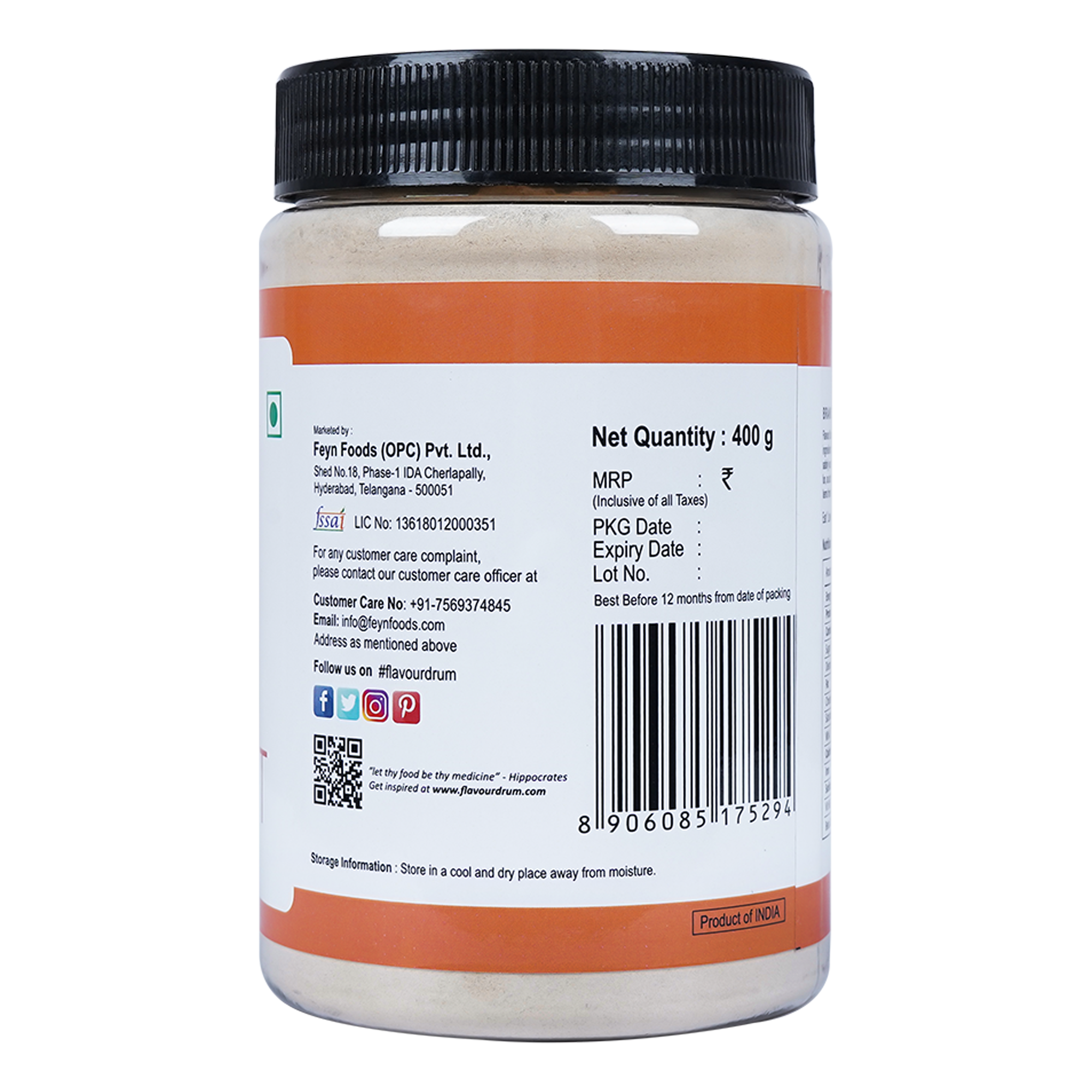 Flavour Drum Carrot Powder, 400 g