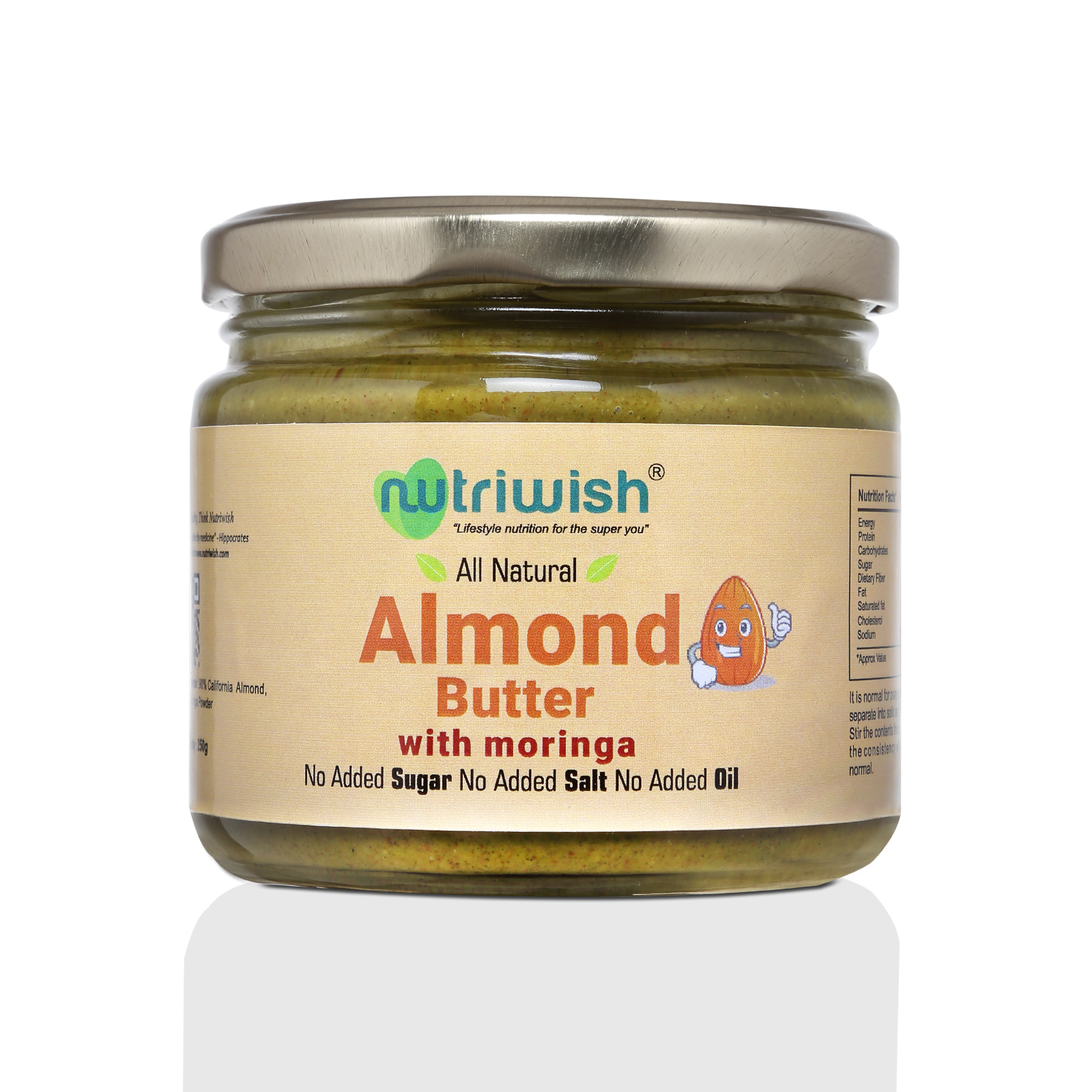 Nutriwish Almond Butter with Moringa, 250g