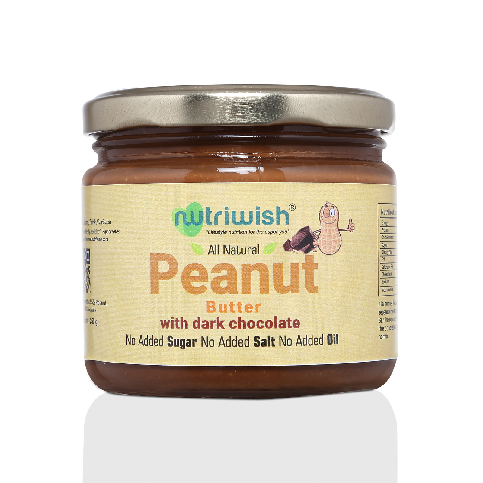 Nutriwish Peanut Butter with Dark chocolate,  250g