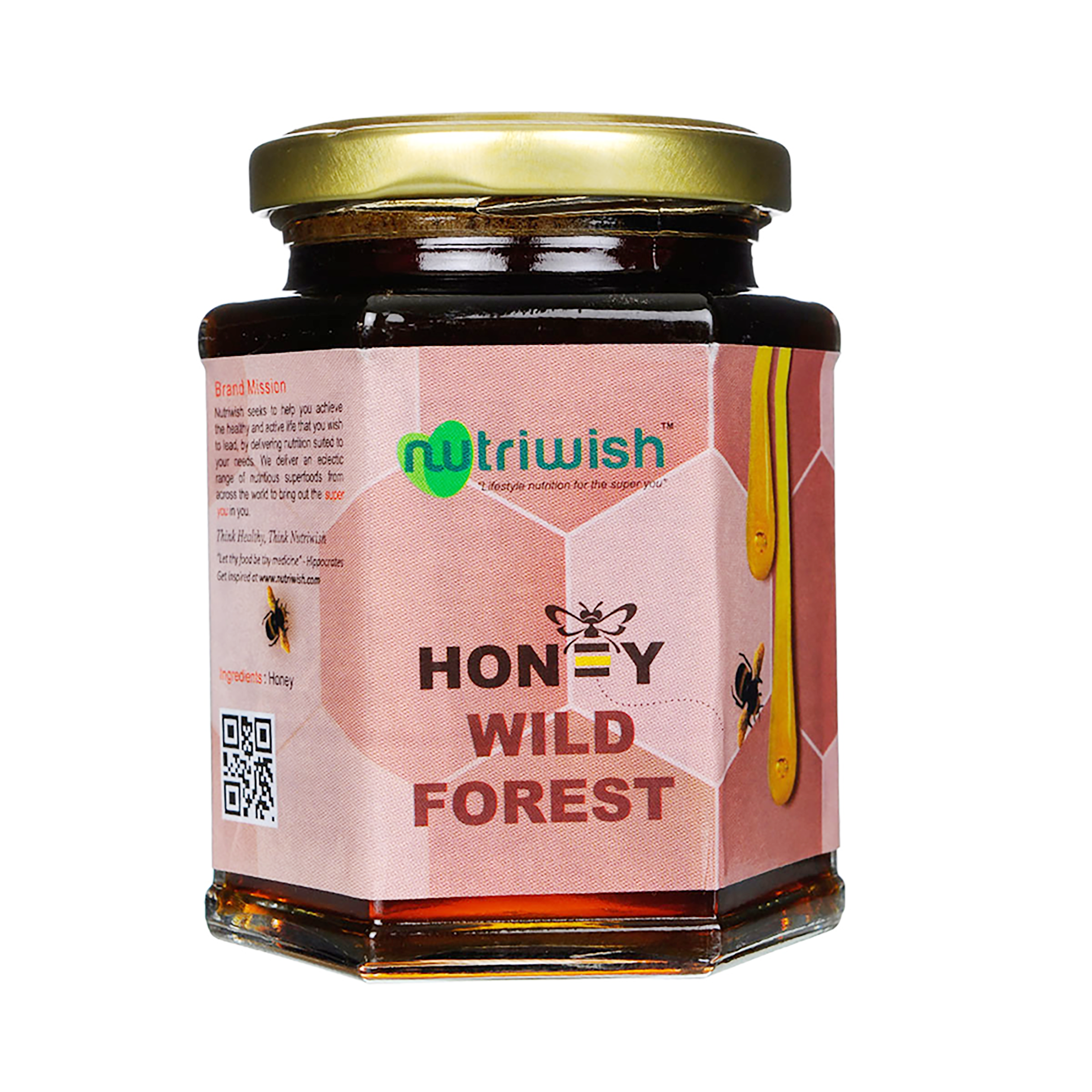 NUTRIWISH 100% Pure Organic Honey - Wild Forest, 350 gm
