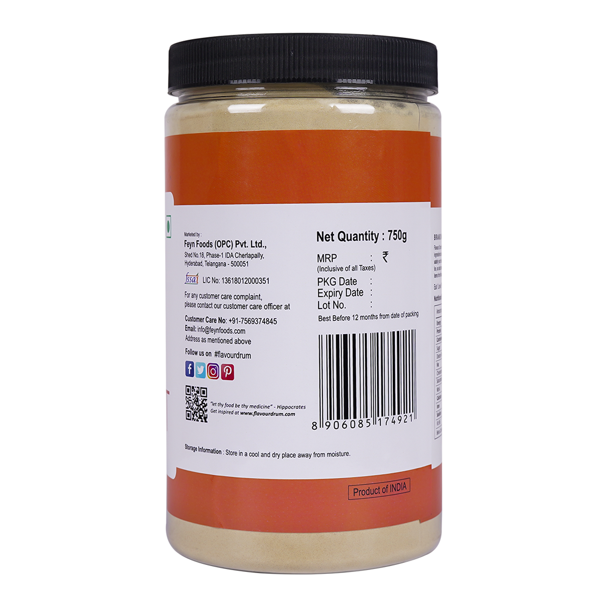 Flavour Drum Carrot Powder, 750 g