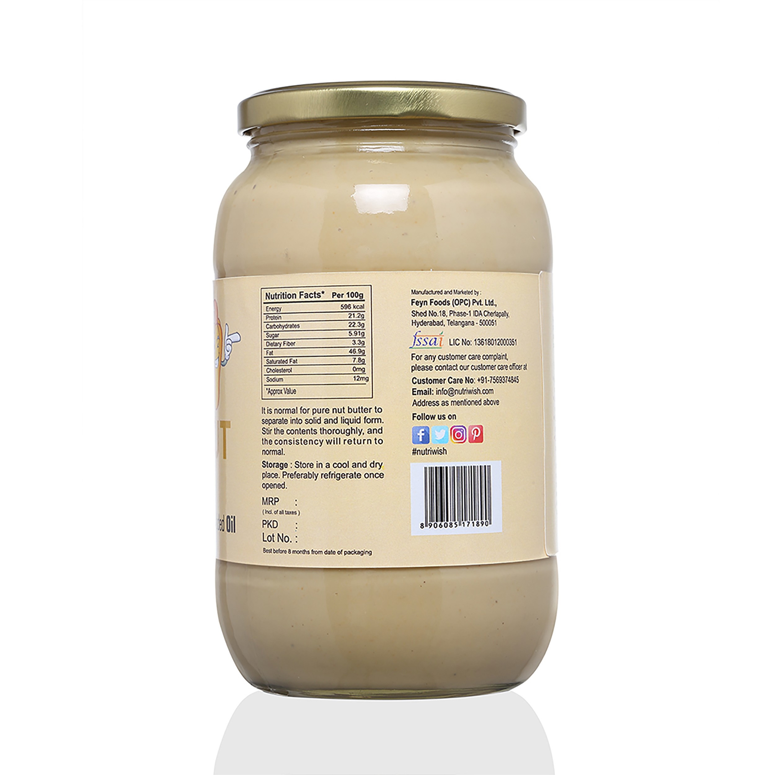 Nutriwish Cashewnut Butter, 1 Kg
