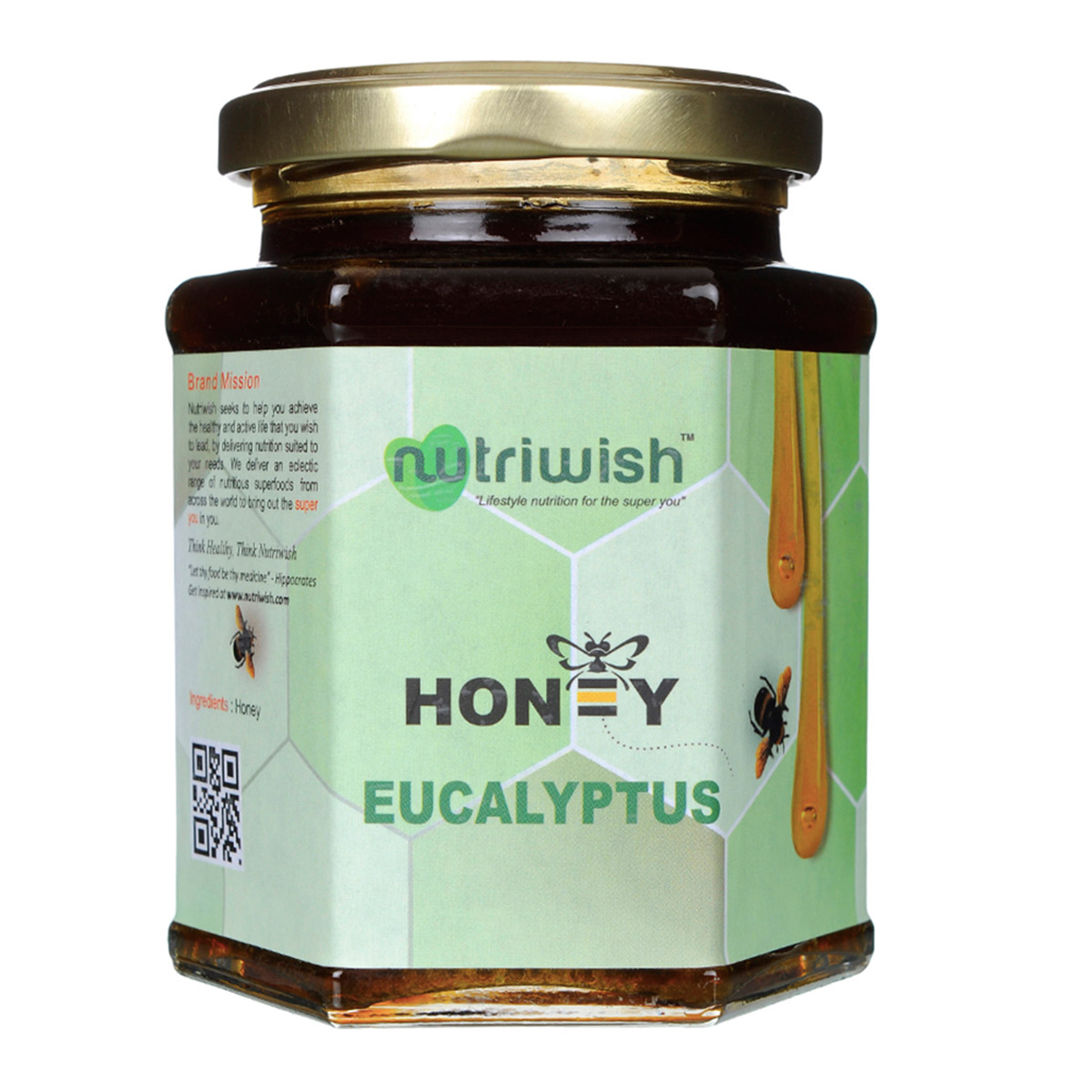 NUTRIWISH 100% Pure Honey - Infused With Eucalyptus, 350 gm