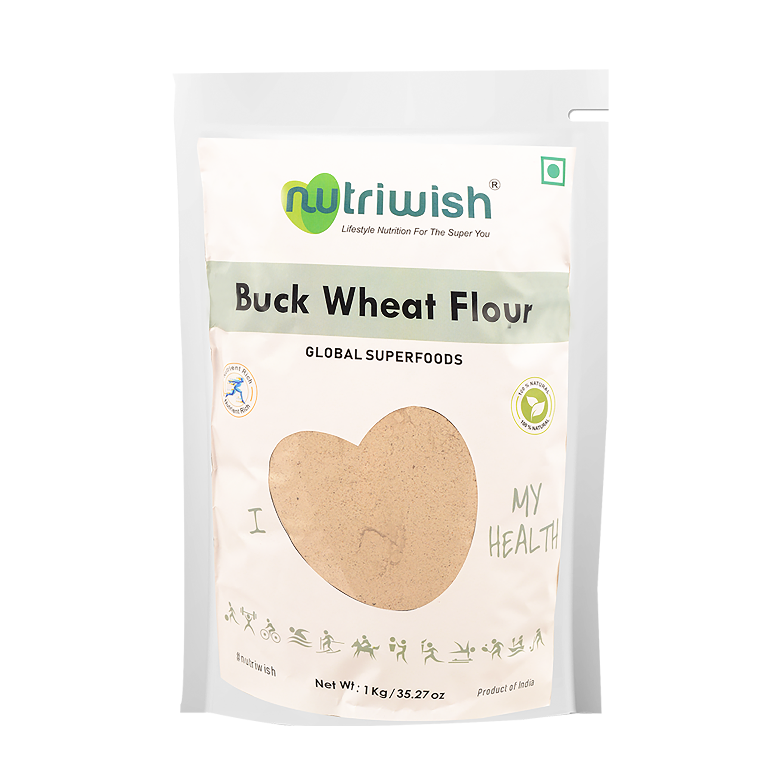 Nutriwish Buck Wheat Flour, 1 Kg