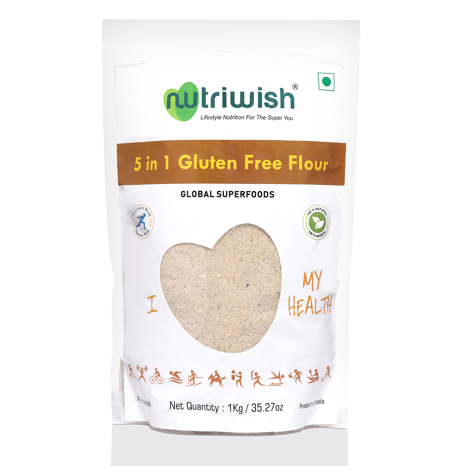 Nutriwish 5-in-1 Gluten Free Flour, 1 Kg